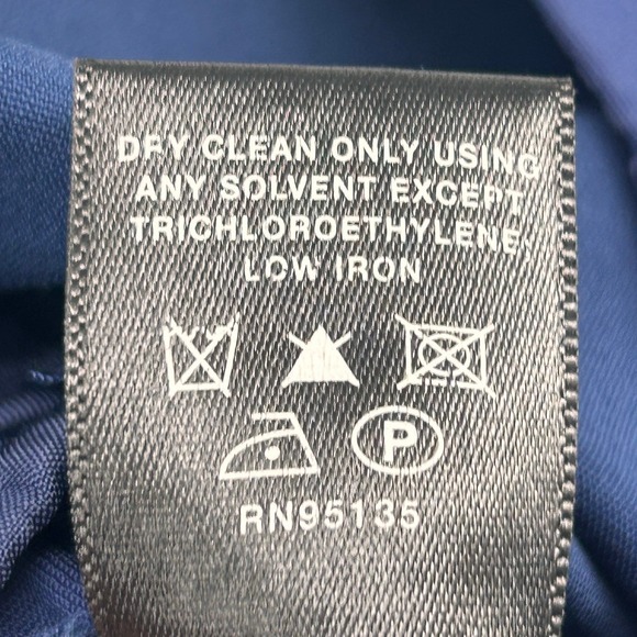 Lafayette 148 New York Straight Leg Side Zip Trousers Navy Blue 16 - Picture 8 of 9